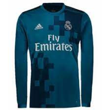 17-18 Real Madrid Third Away Blue Long Sleeve Jersey Shirt | Real Madrid  Jersey Shirt sale | SoccerGears