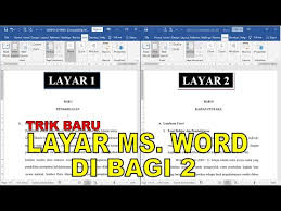 Cara Membagi Layar Microsoft Word Menjadi 2 Lembar Kerja Ms Word Menjadi 2 Layar Youtube