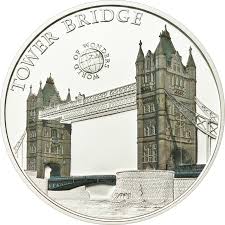2011 Palau 25 Gr 5 Silver Coin World Of Wonders Tower Bridge Tower Bridge Currency Design Bridge