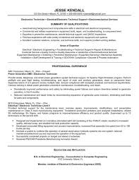 electronic technologist resume november