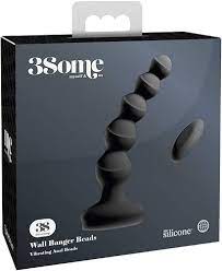 Amazon.com: 3Some Wall Banger Silicone Rechargeable Remote Control  Vibrating Anal Beads - Black