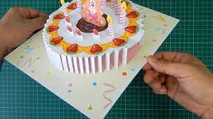 Make sure you're cutting out the full, symmetrical portion of the template. Birthday Cake Pop Up Card Tutorial Youtube