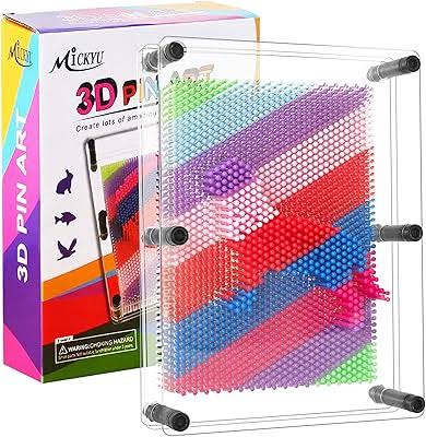 MICKYU 3D Pin Art Board - Rainbow Fidget Sensory Toy 