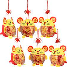 The 2021 chinese new year celebration lasts 15 days, and it is known all over the world as the spring festival. Chinese New Year Red Rat Ornament Decorations Year Of The Mouse Festival Decoration Good Luck Plush Red Mascot Mouse Stuffed Animal Table Shelf Decor Home Figurines 6 Packs Rat With Sequin Buy