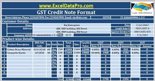 Download Gst Credit Note Format In Excel Issued Against Goods Return Or Over Billing Exceldatapro Invoice Format In Excel Credit Note Billing Software