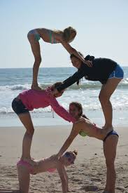 Stunt Friends Stuntswithfriends Beach Picturesatthebeach Yoga Challenge Poses Group Yoga Poses Acro Yoga Poses