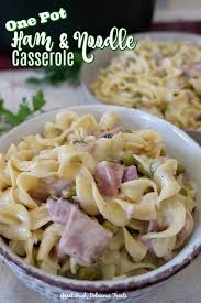 One Pot Ham And Noodle Casserole Is Loaded With Leftover Ham Egg Noodles A Delicious Sauce And Ev Ham And Noodle Casserole Leftover Ham Recipes Ham Casserole
