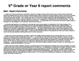 Use the suggestions provided to help you get started. Report Card Comments Math 5th Grade Approx Age 10 13 By Hayley