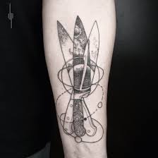 Tattoo Traditional Geometric Knife Chef Planet Black Line Blackwork Linework Wave Oldschool Culinary Tattoos Knife Tattoo Cooking Tattoo