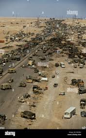 The Highway of Death in Gulf War One. Photograph by Dennis Brack bb24 Stock  Photo - Alamy