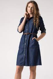 Lacivert Kadin Cep Detayli Elbise 393508 Gomlek Elbise Moda Stilleri Elbise