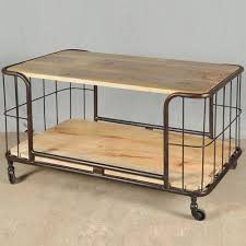 Industrial Parisian Reclaimed Wood Amp Iron Rolling Coffee Table Cart Eclectic Coffee Tables Reclaimed Wood Coffee Table