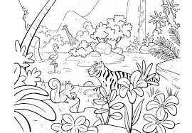 What kind of animals are on the rainforest coloring page? Jungle Animals Coloring Pages Printable Coloring Pages