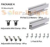 PV Aluminum Railings Roof Solar Panel Mounting Rail 2.4 Meter 6 Pieces  Package