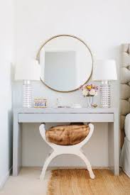 Please Use Small Makeup Table On Bedroom Vanity With Two Table Lamp Also Round Mirror For A Small Bedroom Interior Home Decor Ikea Malm Dressing Table
