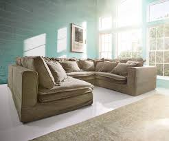 Wohnlandschaft Sharona Braun 337x234 Cm Mit Kissen Hussensofa