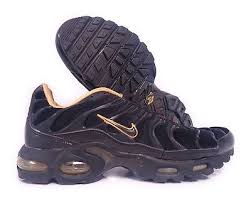 312292 001 Nike Air Max Plus Black Metallic Gold Womens Sneakers Sz 11 Womens Sneakers Nike Air Max Nike Air