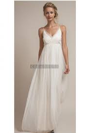 Spaghetti Straps Empire Waist Ruching Chiffon Simple Wedding Dress Wedding Dresses Simple Casual Wedding Dress Wedding Dresses