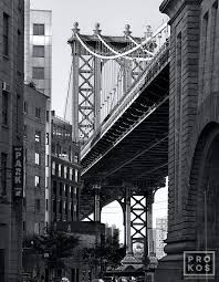 Black And White Nyc Prints Manhattan Bridge Streetscape Framed Black White Photo By Andrew Prokos Manhattan Bridge City Photography New York Pictures