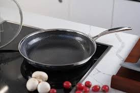 2024 Best Selling Cookware Tri-Ply Stainless Steel Ceramic Honey Comb  Non-Stick Pfoa & Pfas Free Frying Pan