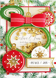 These diy christmas cards are so simple to craft and take very little time to throw together making them loads of fun to share with friends and make the last card by zigzagging a length of ribbon across the tree. How To Christmas Shaker Card Making Kit Layers Anna Griffin