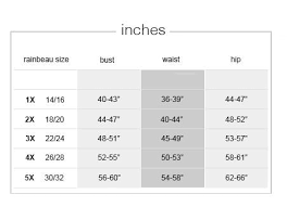 Rainbeau Curves Size Chart Plus Size Clothing And Activewear