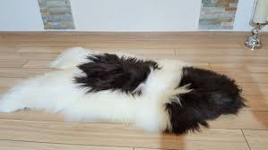 Black And White Sheepskin Rug Black And White Sheepskin Rug Super Soft Silky Long Hair Fur Rug Scandinavian Style Icelandic Sheepskin Sale Handcrafted White Sheepskin Rug Sheepskin Rug Rug Runner