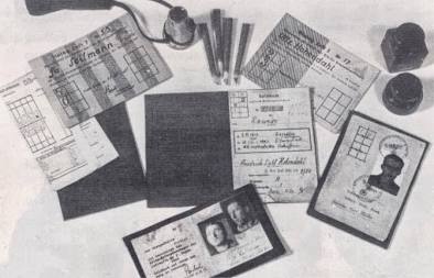 Hogan's Heroes - Forged travel passes crafted inside POW camps., AI generated