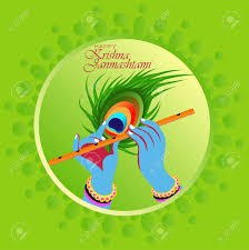 On janmashtami, the temples of lord krishna across india are decorated beautifully. Shri Krishna Janmashtami Means Birthday Of Lord Krishna Musical Instrument Bansuri And Peacock Feather Holy Cow Vector Illustration Royalty Free Cliparts Vectors And Stock Illustration Image 151987173