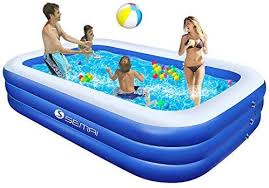 Amazon Com Semai Family Inflatable Swimming Pool 118 X72 X20 Full Sized Inflatable Lounge Pool For Kidd In 2020 Inflatable Lounge Pool Inflatable Swimming Pool Pool