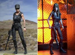 Sarah connor, the terminator go big or go home, especially when it comes to the hair, eye makeup, and jacket shoulders! Neca Terminator 2 Ultimate Sarah Connor 7 Scale Action Figure