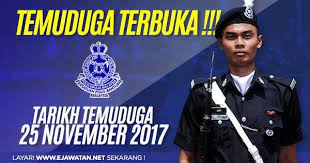 Jobcari.com | jawatan kosong terkini. Temuduga Terbuka Polis Bantuan Gred Kp10g12 25 November 2017 Jawatan Kosong 2020