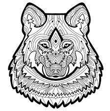 I painted a coffee wash on a page in my rhodiarama soft cover journal and added a few coffee crystals for some interest (one ended being. Coloring Page For Adults Strong Wolf Is Drawn By Hand With Ink Stock Vector Illustration Of Silhouette Head 80884489