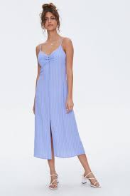 Pinstriped Button-front Midi Dress Forever 21 Midi Dress Dresses Minimalist Fashion