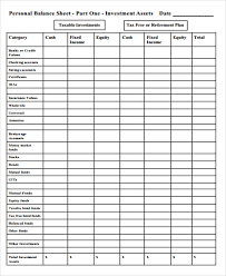 A balance sheet lists your total assets (what you own), total liabilities (what you owe others), and equity (what part of the business you personally own) at any point in time. Free 7 Personal Balance Sheet Templates In Ms Word Pdf