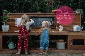 Mud kitchens are essential for outdoor play all year. Mud Kitchens Benches And Workbenches Castle And Cubby