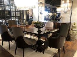 High gloss living room furniture sets; Casa Padrino Luxury Art Deco Dining Room Chair Set Dark Gray Dark Brown High Gloss Kitchen Chairs Set Of 6 Noble Art Deco Dining Room Furniture