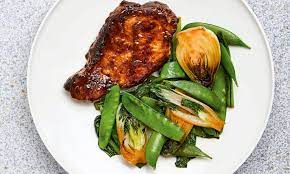 Add the pork chops and turn to coat. Gordon S Fast Food Sticky Pork With Asian Greens Daily Mail Online