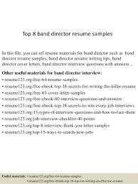 top 8 band director resume samples