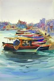 In Port Bizerte Abstract Art Prints Landscape Art Painting Photos