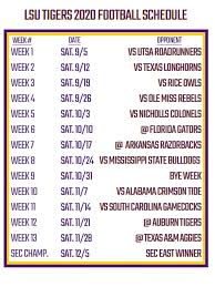 The 2019 nascar season is upon us. Printable Lsu Football Schedule 2020