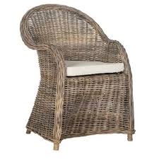 Zane Wicker Club Chair Gray Safavieh Wicker Dining Chairs Wicker Chair Club Chairs
