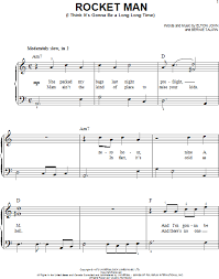 Download the sheet music for your favorite pop songs! Rocket Man I Think It S Gonna Be A Long Long Time Easy Piano