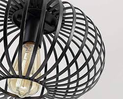 Tighten the screws with a screwdriver as needed to ensure the light fixture is secure and flush against the ceiling. Modern Black Flush Mount Light Fixture Industrial Metal Cage Semi Flush Mount Ceiling Light For Hallway Living Room Kitchen Entryway Farmhouse Pricepulse