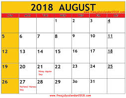 Pin On August 2018 Calendar Printable