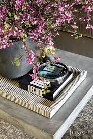 Transitional Coffee Table Detail With Striped Tray Coffee Table Transitional Coffee Tables Decorating Coffee Tables
