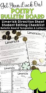 Get Your St Patrick S Day Bulletin Board Completed With This Easy To Teach Limeri Poetry Bulletin Board Poetry Writing Activities Printable Teaching Resources