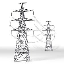 3d Tesnion Power Line Power Wood Block Printing Transmission Tower