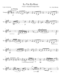 Pas simple la vie d'artiste ! La Vie En Rose Sheet Music For Vocals Trumpet Ukulele Mixed Duet Musescore Com
