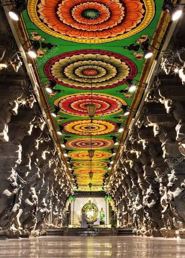 Meenakshi Amman temple, madurai. Sculptures in the 1000-pillar mandapa (choultry), around 1895.